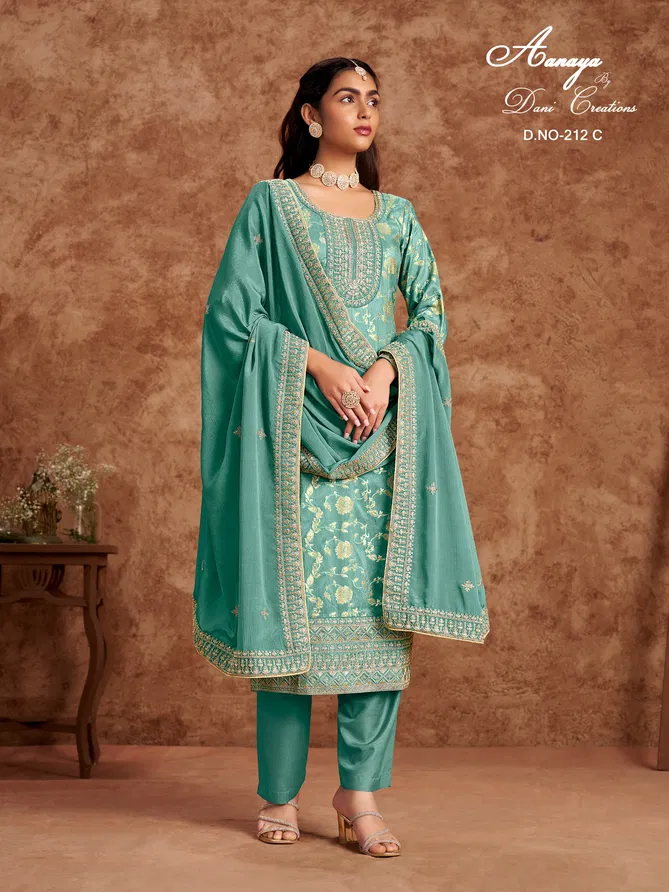 Aanaya Vol 212 By Dani Dolla Jacquard Salwar Suit Wholesalers In Delhi